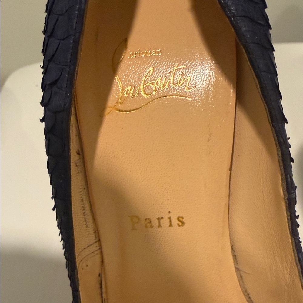 Christian Louboutin Blue Python Platform Heels - image 2
